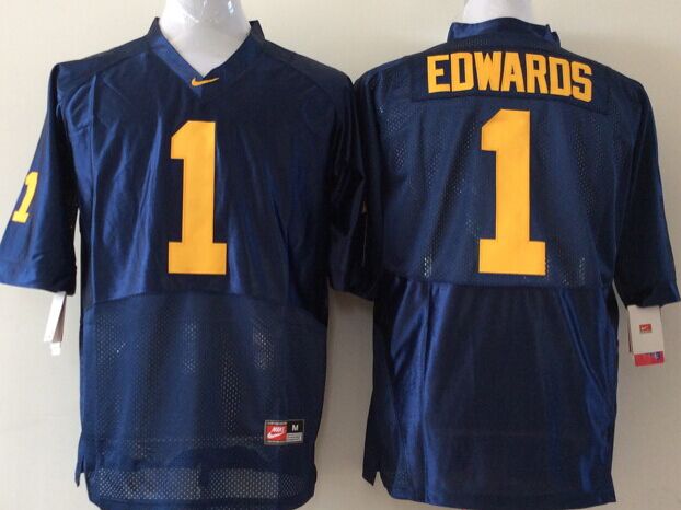 Men's Michigan Wolverines Braylon edwards #1 Navy Alumni Jersey